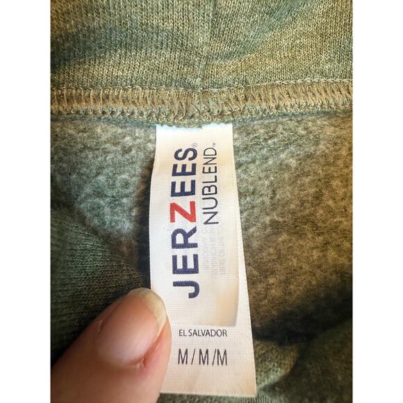 Vintage Hooters Hoodie M Sweatshirt Green Orange Owl Adult Medium Jerzees - Picture 8 of 8